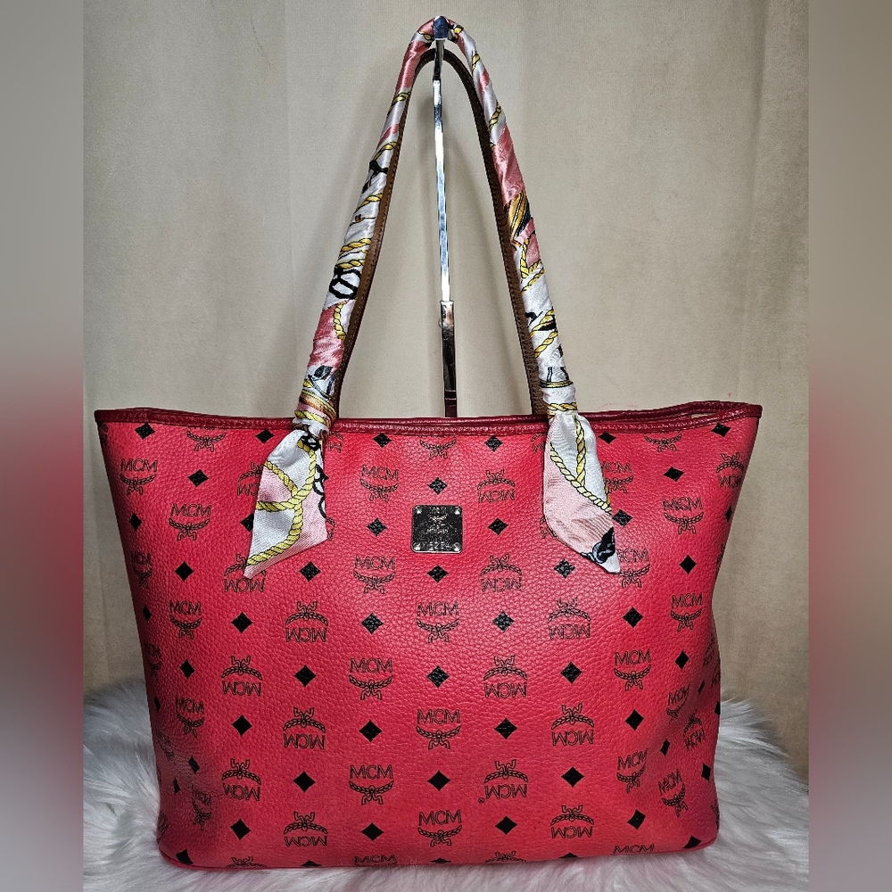 MCM red tote
